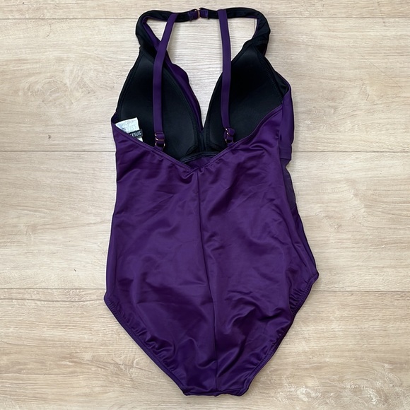 MIRACLESUIT Illusionist Wrapture One-Piece Swimsuit PURPLE SIZE 10 NEW 0500 - Picture 6 of 7